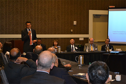 US Congressman Hon. Kevin Yoder addresses attendees at the AACR conference held on May 8, 2015